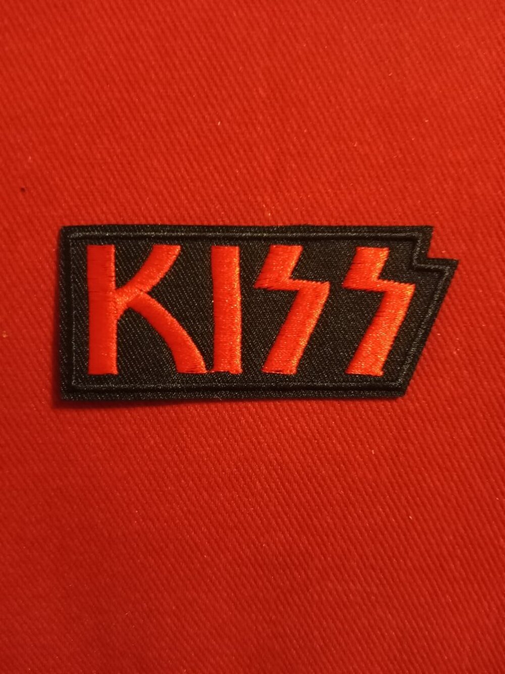 KISS rock band embroidered die cut patch with iron on backing